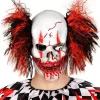 Bloederige clown doodshoofdmasker wit/rood