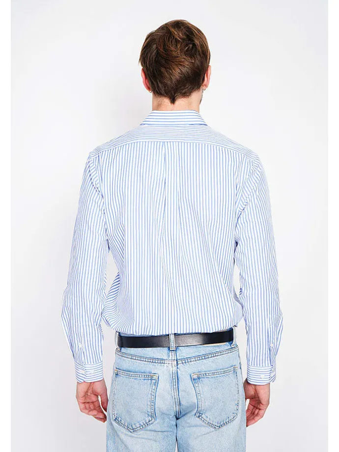 Blouse blauw/wit