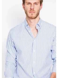 Blouse blauw/wit