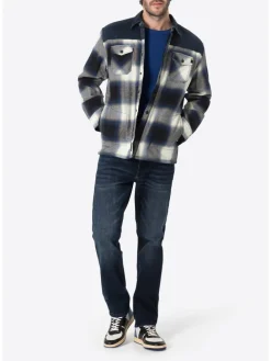 Blouse donkerblauw/crème