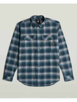 Blouse donkerblauw/grijs