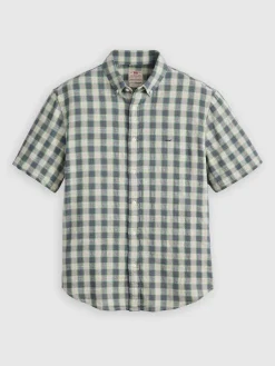 Blouse donkerblauw/groen/wit
