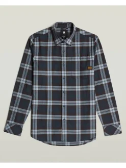 Blouse donkerblauw/lichtblauw