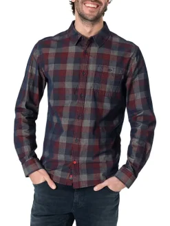 Blouse donkerblauw/rood