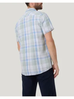 Blouse groen/lichtblauw