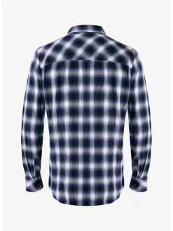 Blouse in wit/ blauw/ zwart