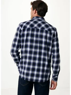 Blouse in wit/ blauw/ zwart