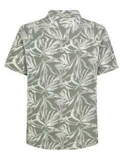Blouse kaki/wit