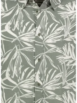 Blouse kaki/wit