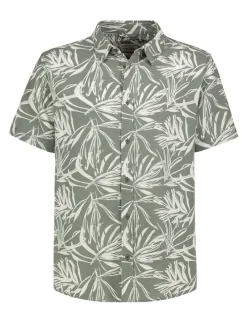 Blouse kaki/wit
