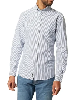 Blouse lichtblauw/wit
