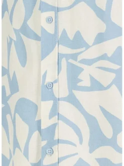 Blouse lichtblauw/wit