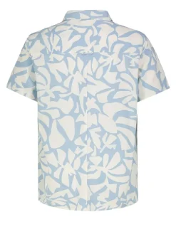 Blouse lichtblauw/wit