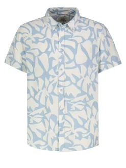 Blouse lichtblauw/wit