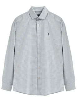 Blouse lichtblauw/wit