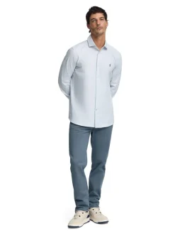 Blouse lichtblauw/wit