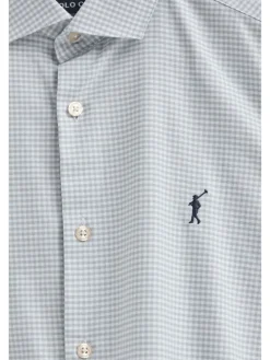 Blouse lichtblauw/wit
