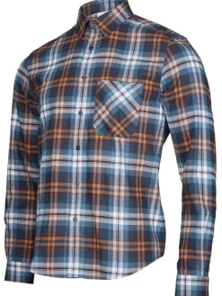 Blouse lichtbruin/blauw