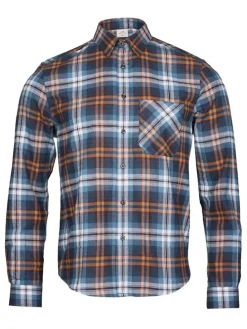 Blouse lichtbruin/blauw