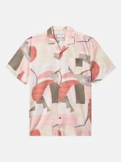 Blouse lichtroze/olijfgroen
