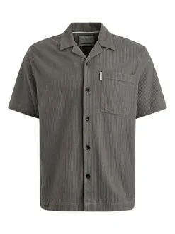 Blouse met korte mouwen antraciet