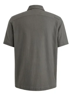Blouse met korte mouwen antraciet