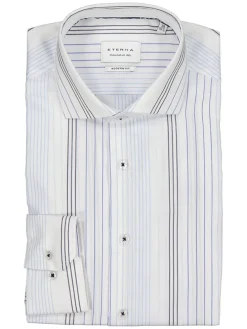 Blouse - modern fit - crème/blauw