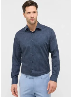 Blouse - modern fit - donkerblauw