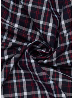 Blouse - modern fit - donkerblauw/rood