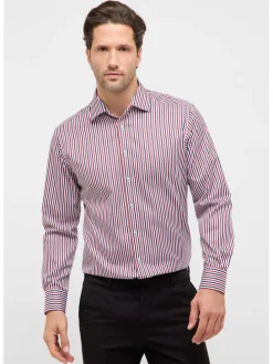Blouse - modern fit - rood/donkerblauw/wit