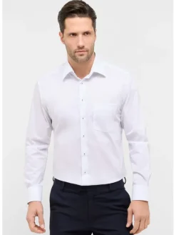 Blouse - modern fit - wit/donkerblauw