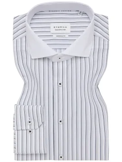 Blouse - modern fit - wit/grijs