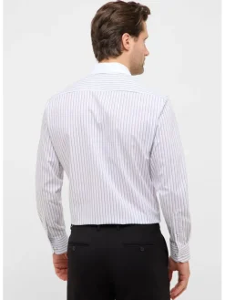 Blouse - modern fit - wit/grijs