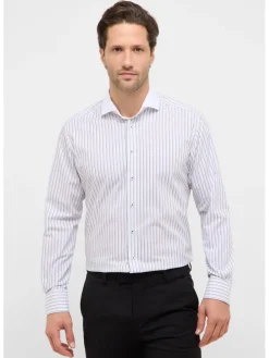 Blouse - modern fit - wit/grijs