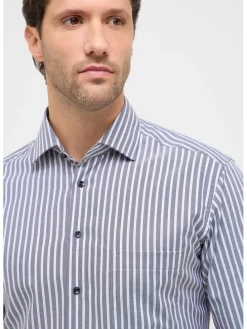 Blouse - modern fit - wit/grijs
