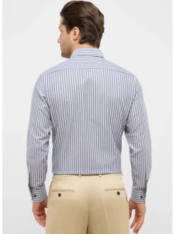 Blouse - modern fit - wit/grijs