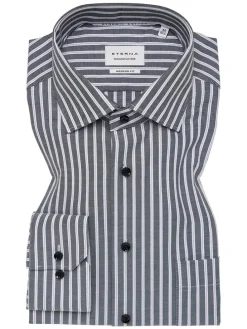 Blouse - modern fit - wit/grijs