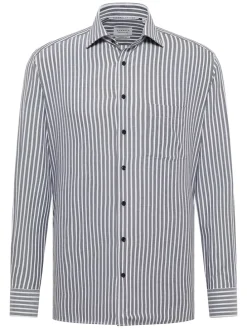 Blouse - modern fit - wit/grijs
