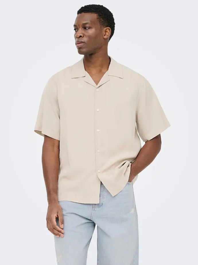 Blouse "Onsperu" - regular fit - beige