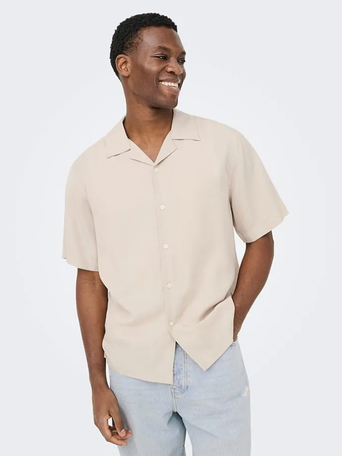 Blouse "Onsperu" - regular fit - beige