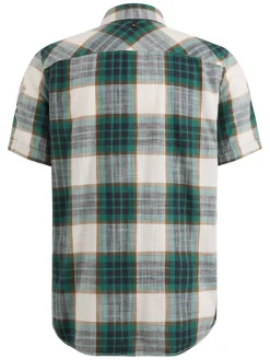 Blouse - regular fit - crème/groen