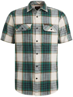 Blouse - regular fit - crème/groen