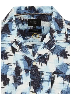 Blouse - regular fit - lichtblauw/donkerblauw