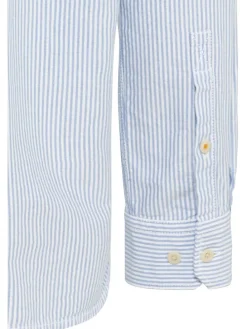 Blouse - regular fit - lichtblauw/wit