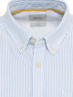 Blouse - regular fit - lichtblauw/wit