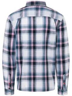 Blouse - regular fit - wit/donkerblauw