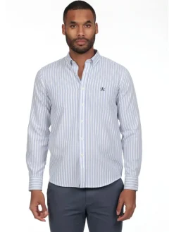Blouse - regular fit - wit/lichtblauw