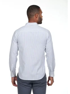 Blouse - regular fit - wit/lichtblauw
