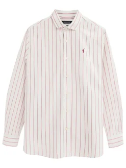 Blouse - regular fit - wit/lichtroze