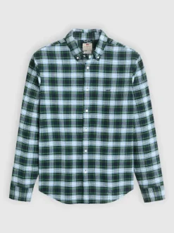 Blouse - relaxed fit - groen/lichtblauw